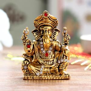 Antique Golden Bajirao Ganesha Idol